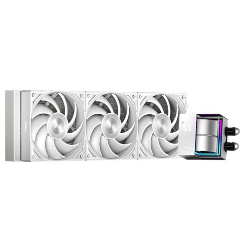 PCCOOLER CPS DS360 AIO液冷CPUクーラー 360mmラジエーター デジタルモニター付き 3パックF5 R120ケースファン AM4 AM5 Intel LGA 1700/1851/20XX対応 ホワイト AIO水冷クーラ 5cc9bb07