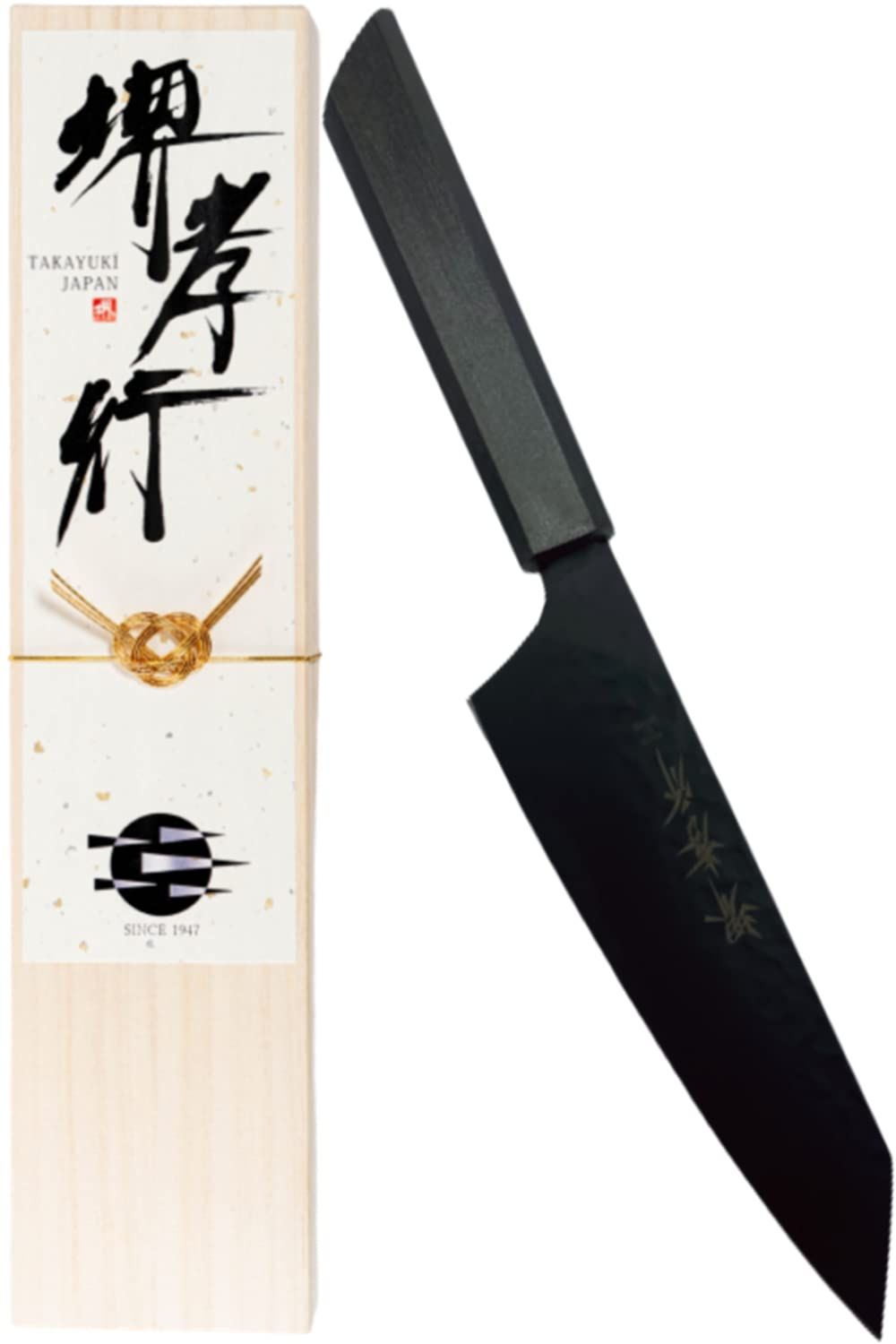 堺孝行 【600年の継承技術！プロの料理人が愛用】 朗黒 剣型 三徳包丁 160mm 漆柄 [日本製] 黒刀 万能包丁 ステンレス鋼 V金10号 vg10 青木刃物製作所 （型番r16004） [剣型三徳 160mm]