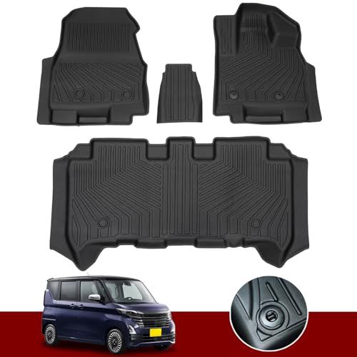 YORKNEIC 新型 ルークス フロアマット 40系 B44A B45A B47A B48A R2.3～現行 デリカミニ フロアマット 車種専用設計 防水 3D 立体 カーマット ラバーマット TPE素材 フロント＆セカンド 汚れ/傷防止 35547077