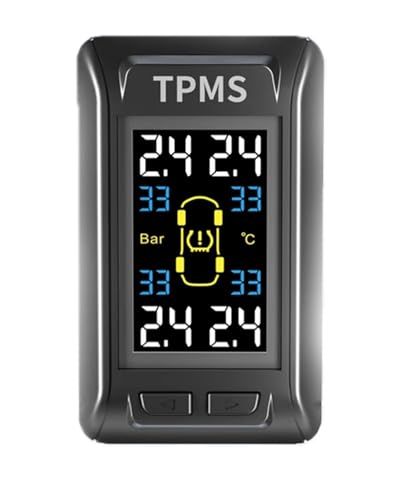 【新品】TPMS タイヤ空気圧監視システム, 超薄型, 貼り付けタイプ, USB給電, リアルタイム監視, 防水防塵センサー4個付き, 2WAYディスプレイ, 輝度3段階調節 外部センサータイプ b0851315