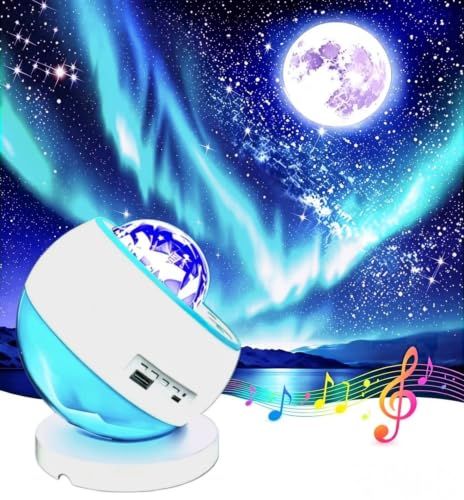 プラネタリウム 家庭用 スタープロジェクター ギャラクシーライト 星空ライト LEDナイトライト 音楽再生をサポート プロジェクター 家庭用 本格的 多色変換 3つのHD投影レンズで構成 室内インテリアライト オーロラライトト 星雲・星座・月 c6686f74