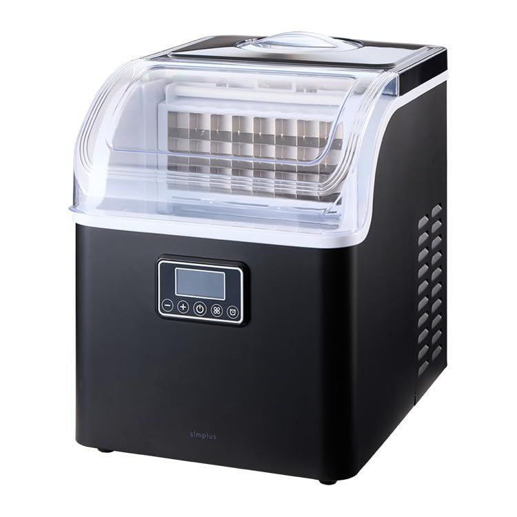 simplus シンプラス 製氷機 SP-CED02 四角い氷 キューブアイス 家庭用 自動洗浄機能付き タイマー機能 簡単操作 パネル式 氷 自動製氷機 アイスメーカー 大人数 大容量 2.5L 溶けにくい サイズ調節 (氷四角タイプ/02)Ju
