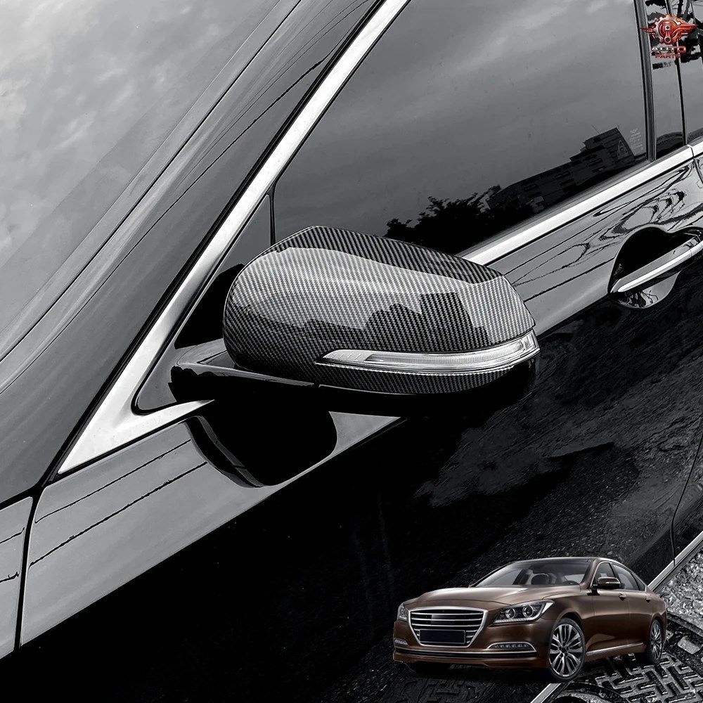 2個入り GENESIS G80 DH 2015-2020 LHD/RHD ABSミラーカバートリム サイドドア リアビューミラー