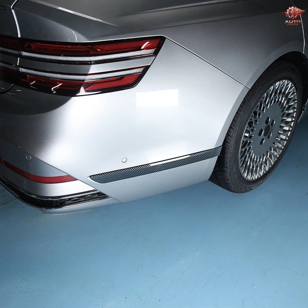 車のサイドトリムストリップ リアバンパー 2個 GENESIS G80 RG3 PE 2024-2025 LHD/RHD ABS 衝突防止ストリップ エクステリア