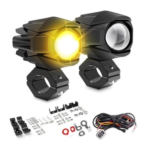 【新品】CO LIGHT オートバイ用 LED フォグランプ ?検対応2 色切替 3 点灯モード 60W 18000LM 12V/24V 対応 防水 高輝度補助ライト バイク・トラック・ATV・船舶汎用 2 個セット 11008347
