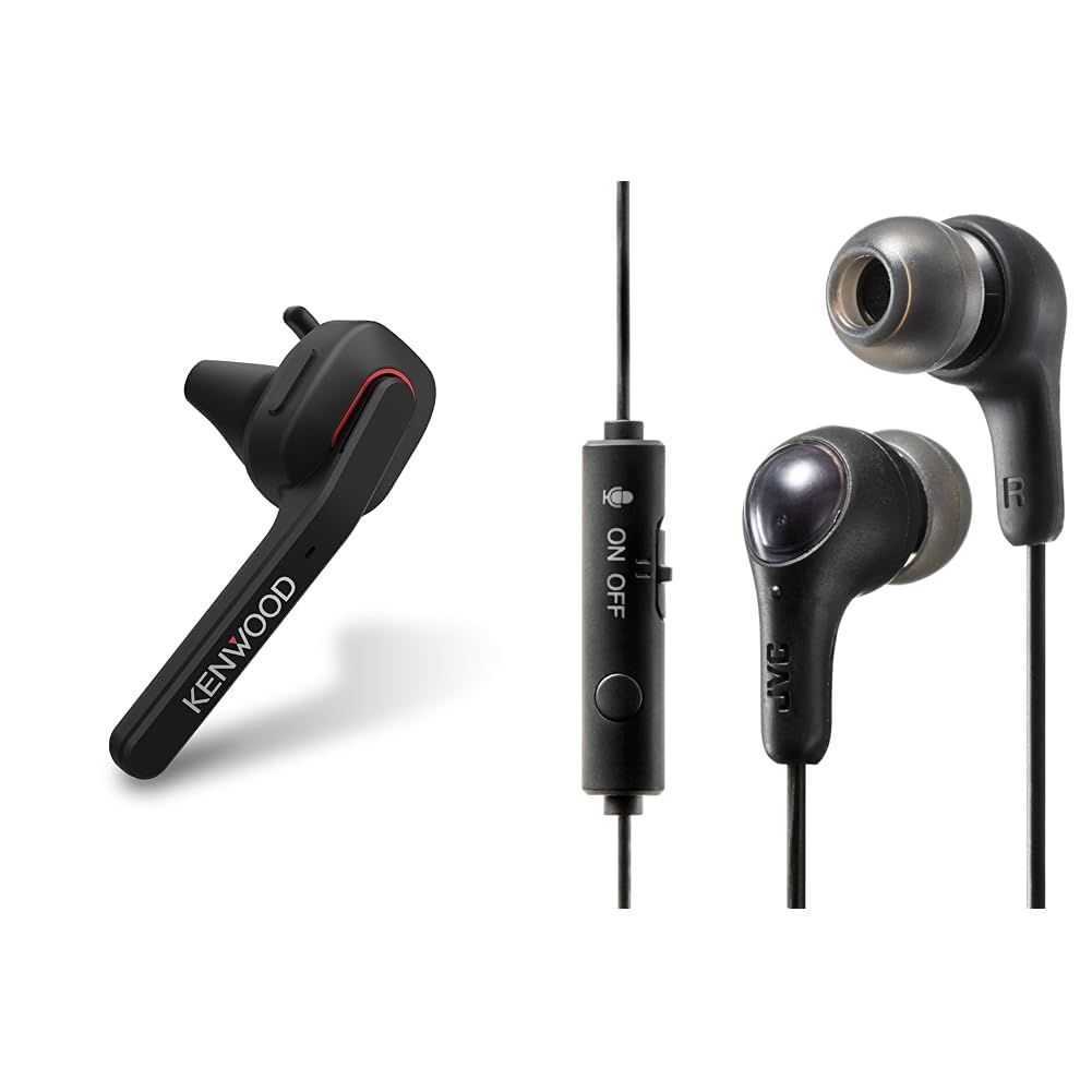 新品 【セット買い】 JVCケンウッド KENWOOD KH-M500-B 片耳ヘッドセット ブラック & JVCケンウッド JVC HA-FR9-B マイク付きイヤホン 有線 ブラック テレワーク
