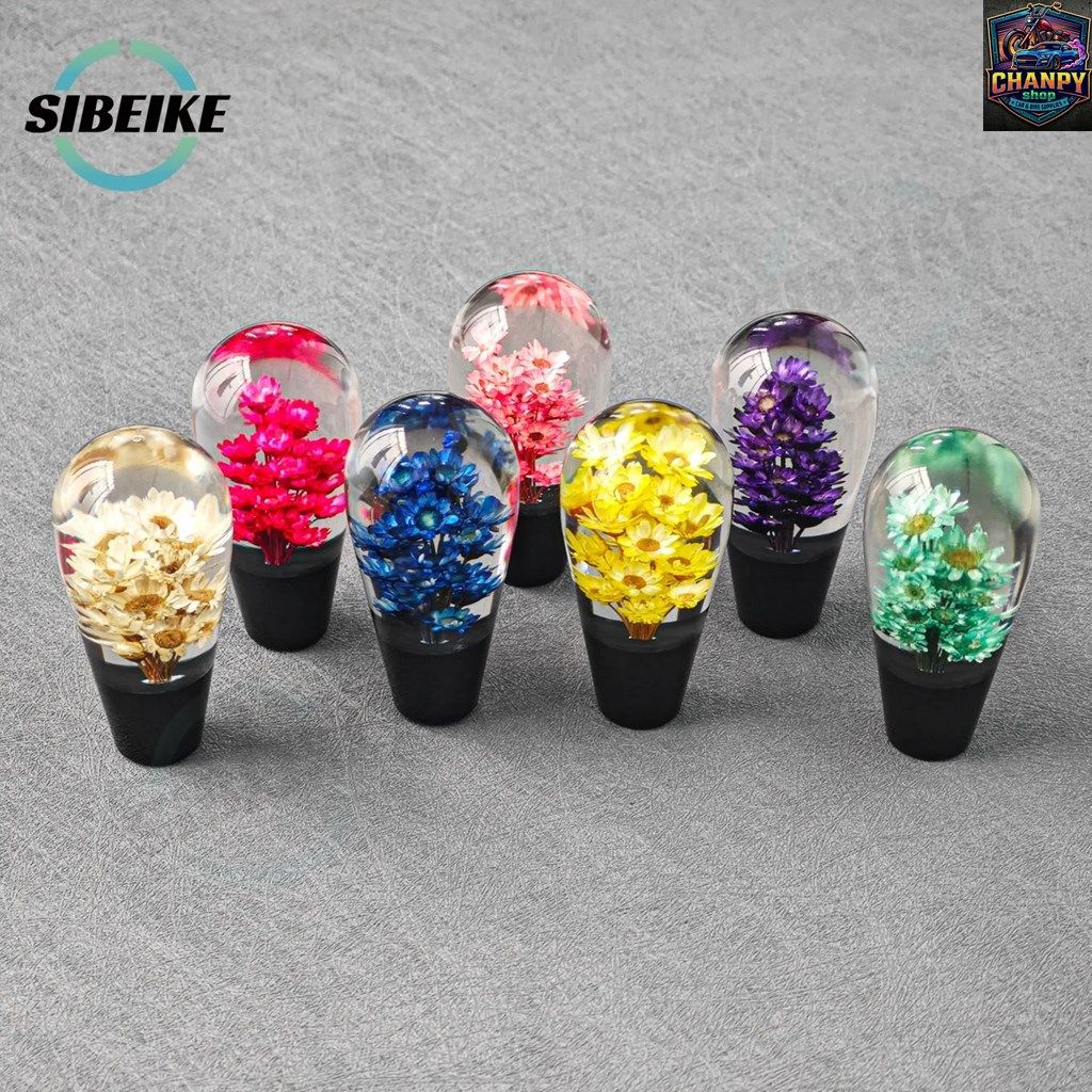 10cm フラワーシフトノブ改造車マニュアルアクリルクリスタルギアスティックシフターカー