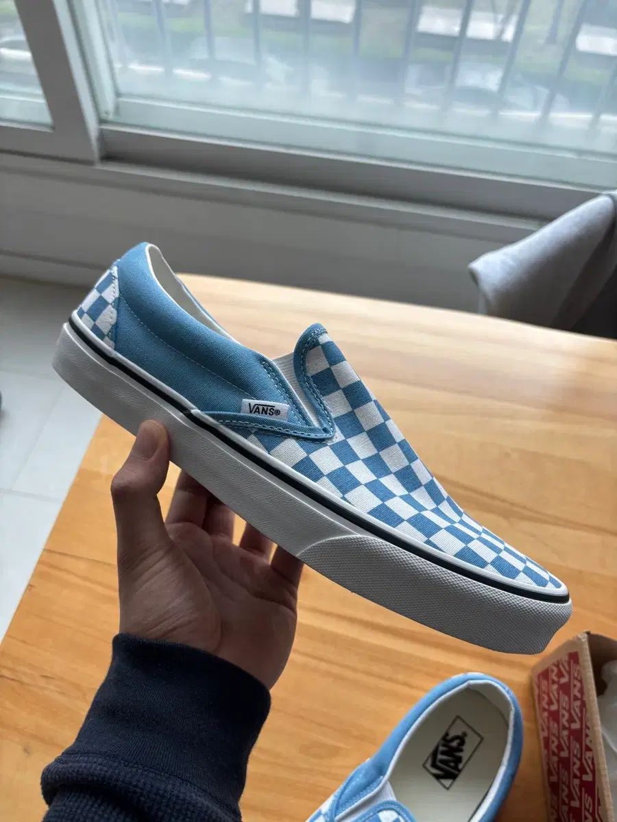 VANS ヴァンズ Classic クラシック スリッポン スリップオン チェッカーボード ボード ブルー Blue 285 新品 商品