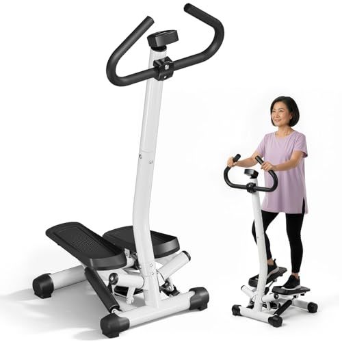 YOLEO 健康ステッパー 足踏み健康器具 ハンドル付き 省スペース 高齢者向け 運動初心者向け ダイエット器具 有酸素運動 室内 ながら運動 高齢者足を鍛える器具 組立簡單 最大承重量100kg 1年★ bc1bccad