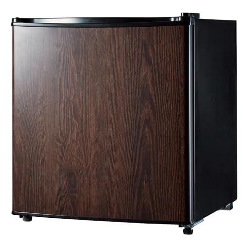 simplus 1ドア冷蔵庫 47L 自動霜取り機能付 左右開き SP-47LD 一人暮らし 小型 コンパクト シンプラス 大容量 温度調整可 両開き 仕切り棚 製氷 サブ冷蔵庫 新生活 (1ドア/47L, ウッド)Ju