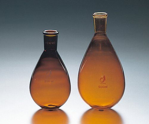 新着商品 クライミング TS茄子型フラスコ 茶 透明摺合 50mL 15/25 61-0028-38/CL0092-01-11