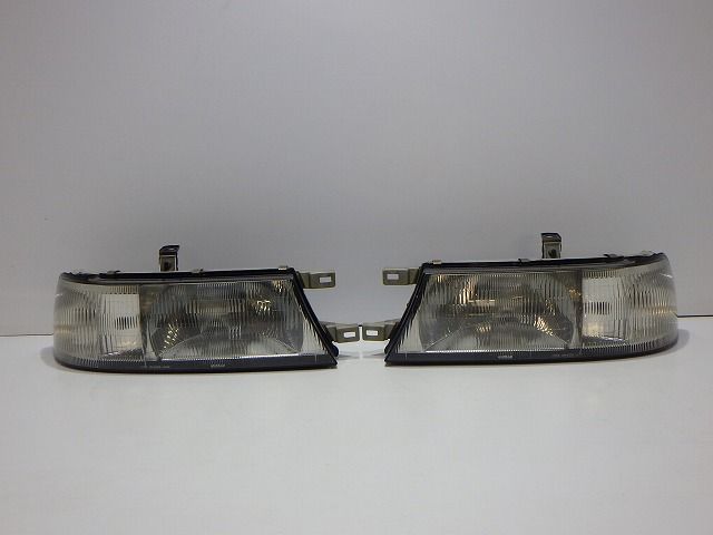 ローレル ヘッドライト左右 ハロゲン C34 HC34 100-66216 26060/26010-70T25 コーティング 美品 260616034