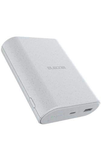 エレコム 9000mAh 45W ナトリウムイオン電池 USB PD対応 2ポート Type-C USB-A PPS対応 ライトグレー DE-C55L-9000LGYJu