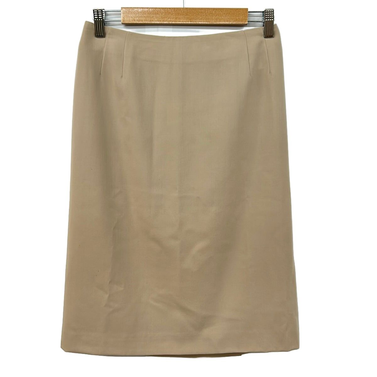 HERMES(エルメス) ロングスカート サイズ38 M レディース美品 - ベージュ ひざ丈/ウール
