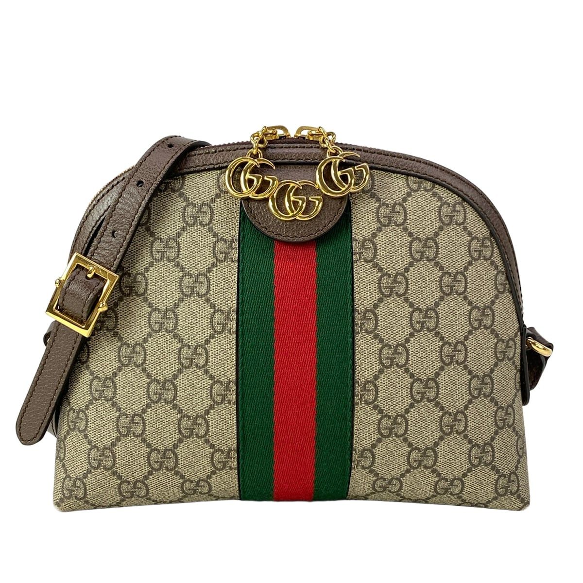 GUCCI(グッチ) ショルダーバッグ オフィディア 499621 ベージュ×ダークブラウン×ダークグリーン×レッド レザー