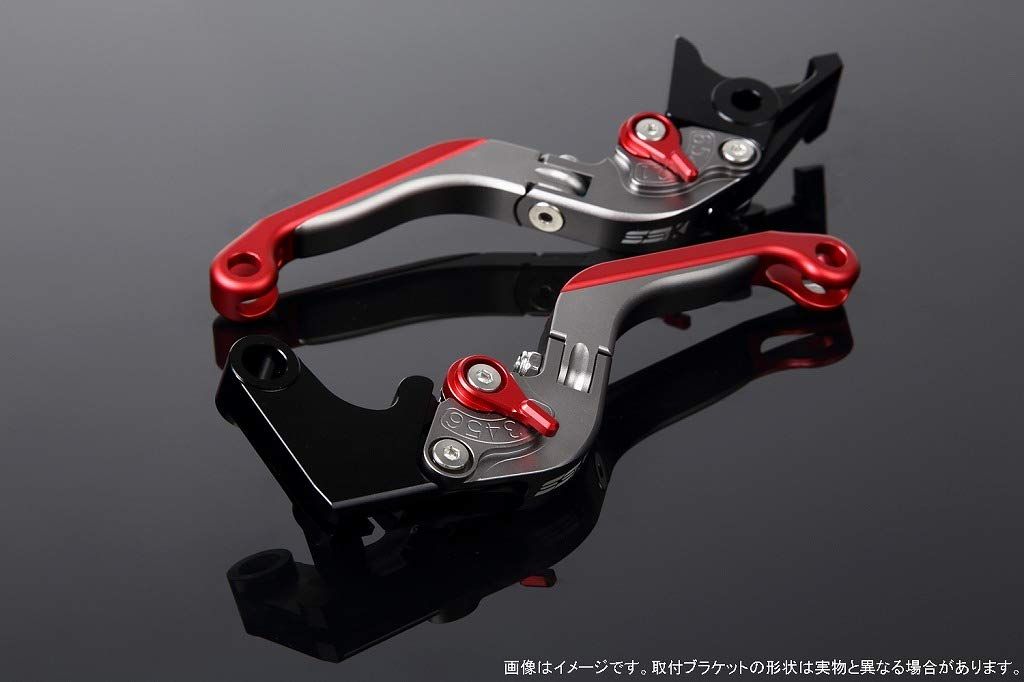 新品 SSK アジャストレバー 可倒延長式 レバー本体カラー:マットチタン アジャスターカラー:マットレッド エクステンションカラー:マットレッド CBR1000RR 2017-