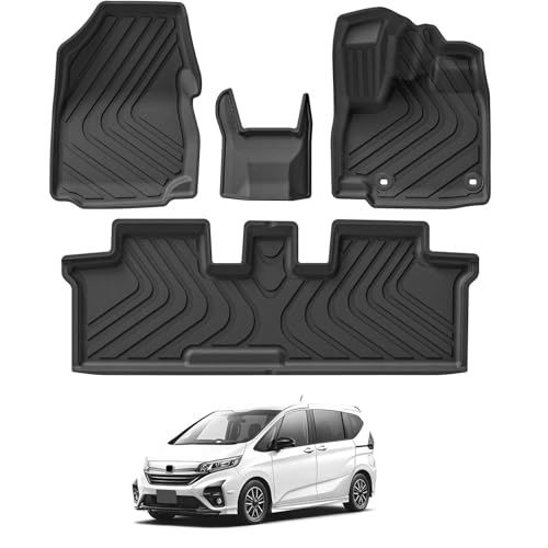 LUCKEASY ホンダ フリード 7人乗り 専用 フロアマット HONDA FREED GB5/GB6/GB7/GB8型 3D立体カーマット 防水マット 前席& 2列目 TPE素材 カスタムパーツ 防水 滑り防止 耐汚れ 消臭/抗菌効果 取 6bd37beb