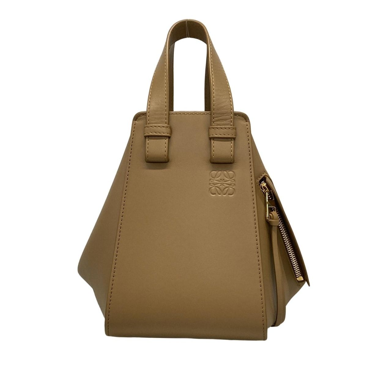 LOEWE(ロエベ) ハンドバッグ美品 ハンモックバッグコンパクト A538H13X14 ブラウン