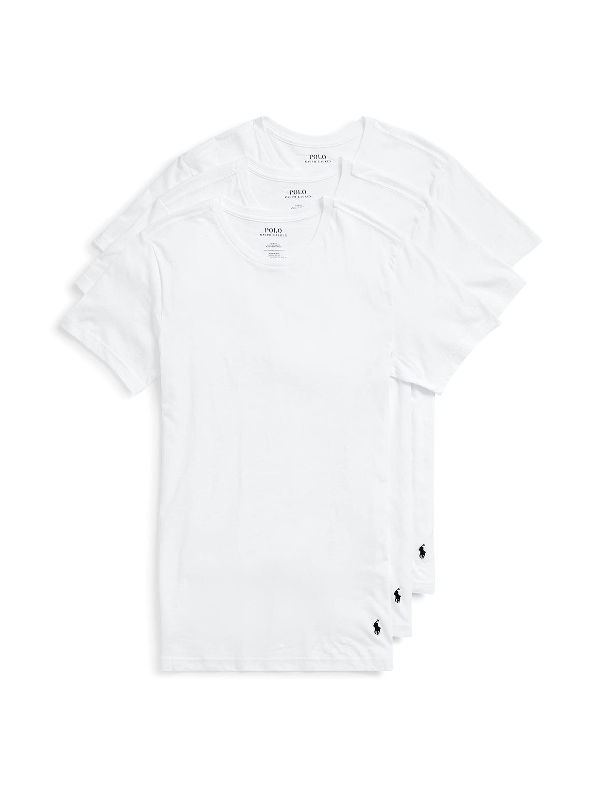 Polo Ralph Lauren メンズ スリムフィット 吸湿発散性 クルー3枚パック (JP, アルファベット, S, ホワイト) [ホワイト] [S]