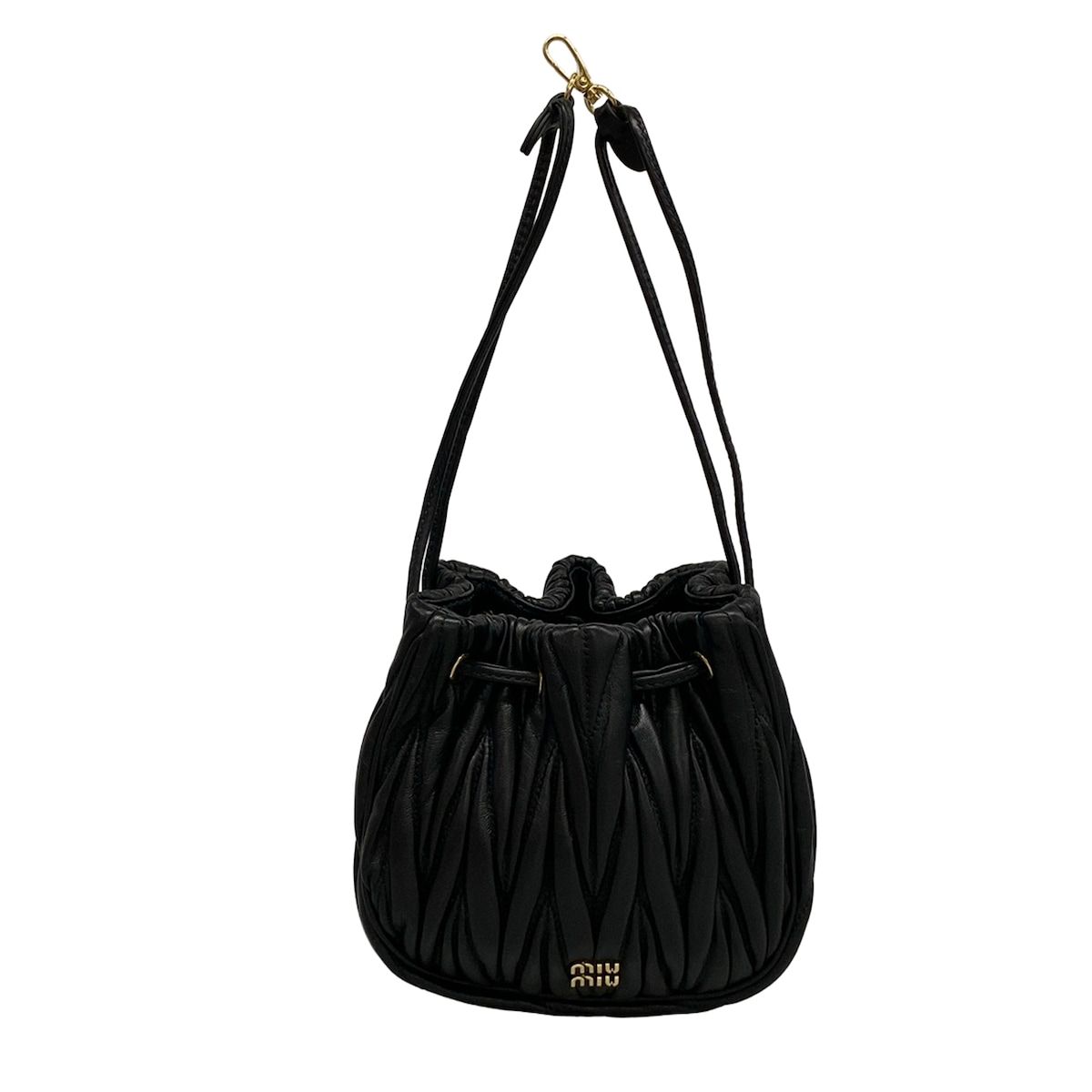 miumiu(ミュウミュウ) ハンドバッグ美品 マテラッセ 5ND022 黒 レザー