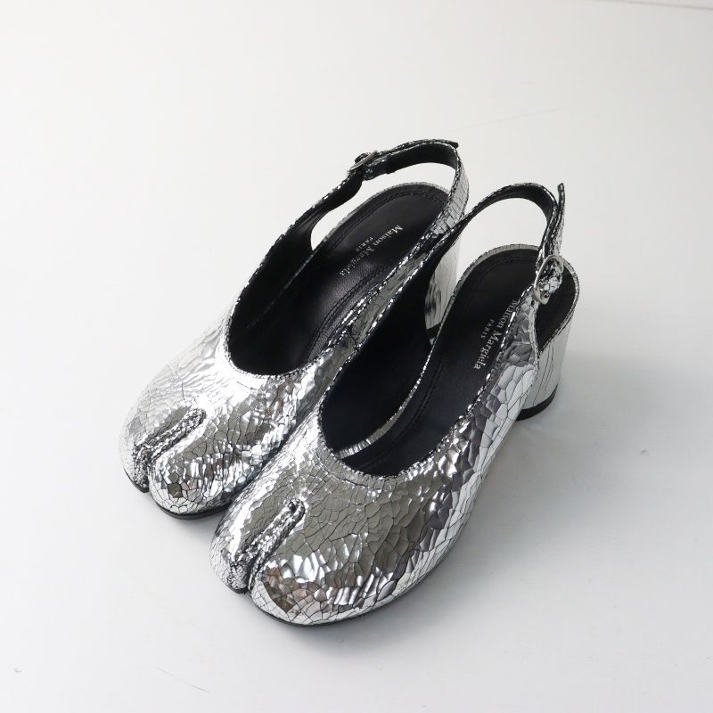未使用 メゾンマルジェラ Maison Margiela ガリアーノ期 ブロークンミラー タビ バックストラップサンダル 35/22.5cm//【2400014947625】