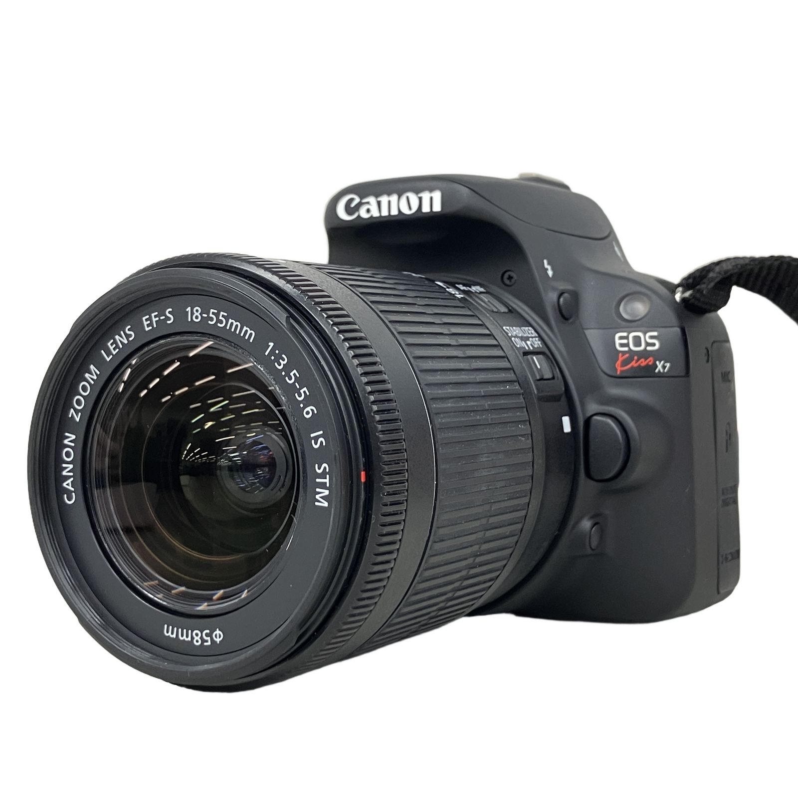 Canon DS126441 EOS Kiss X7 ZOOM LENS EF-S 18-55mm F3.5-5.6 IS STM カメラ レンズ 中古 K11369886