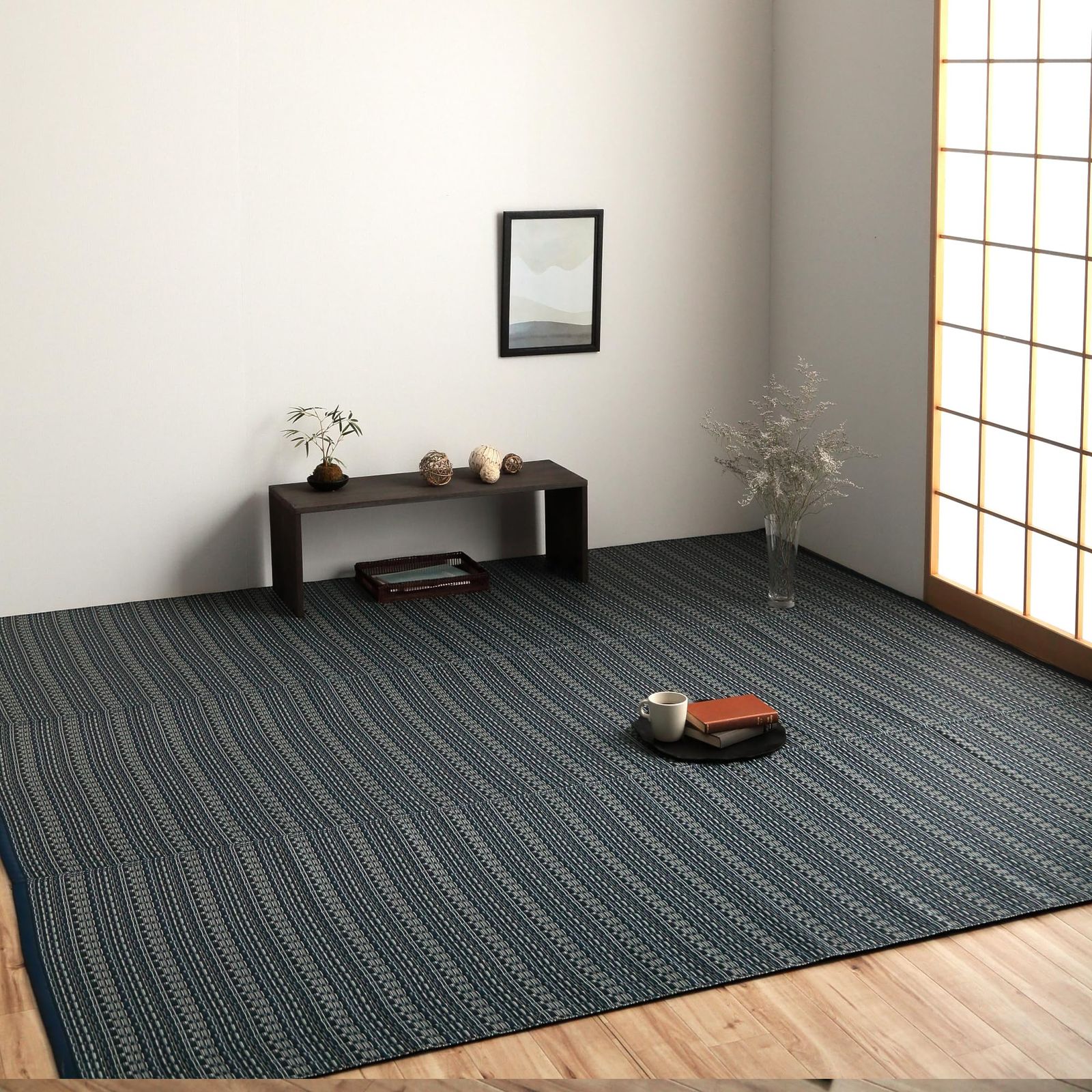 イケヒコ(IKEHIKO) ラグ カーペット バルカン ネイビー 江戸間6畳 約261×352cm 日本製 洗える 2126506Ju