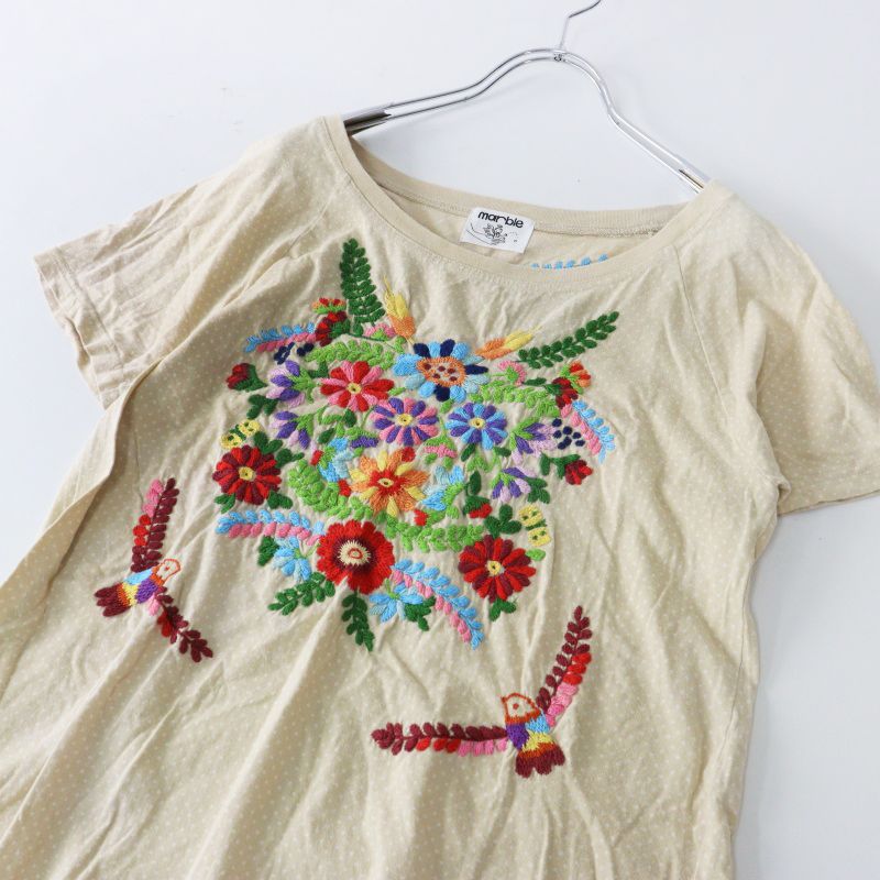 Archive マーブルシュッド marble SUD EMB フラワー刺繍入 ドット