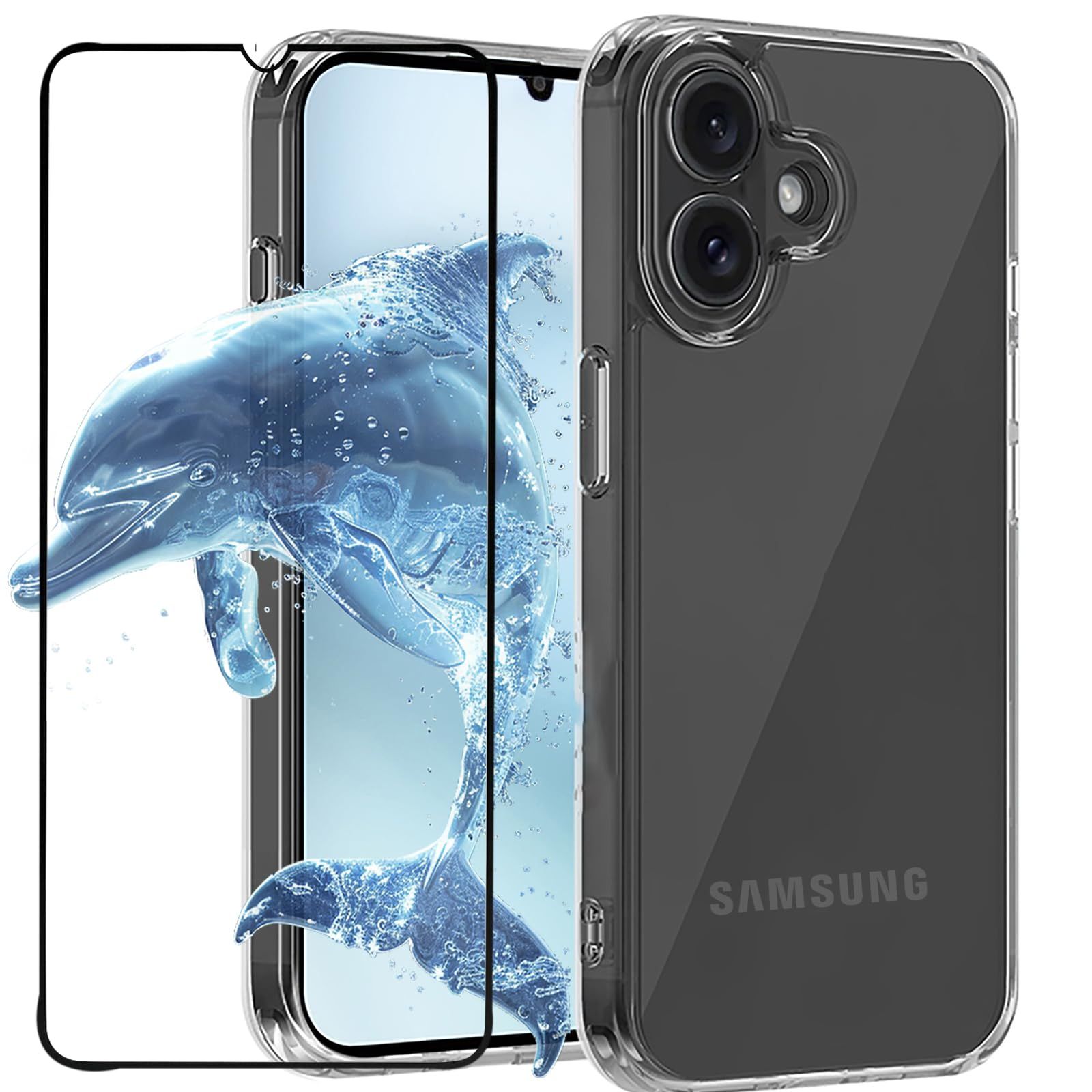 Galaxy A25 5G ケース + ガラスフィルム クリア 黄変防止 耐衝撃 米軍 