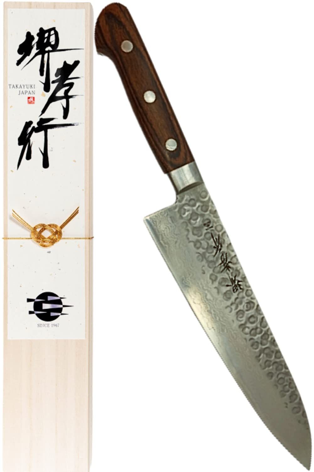 堺孝行 【プロの料理人が愛用する包丁ブランド】ダマスカス 牛刀 包丁 210mm V金10号 vg10 万能包丁 青木刃物製作所 （型番m21002） [牛刀包丁 210mm]