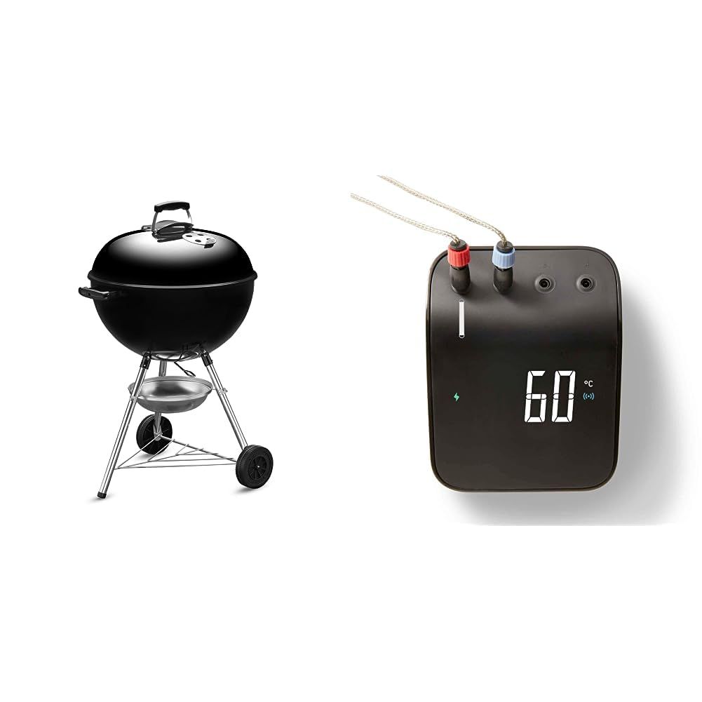 デバイス 温度計 デジタル コンロ コンロ 57cm&バーベキュー Weber 黒 1341308 1341308 温度計付き Connectスマートグリルハブ / 10-12人用 キャンプ 炭 3203 オリジナルケトル 直径57cm バーベキュー Webe