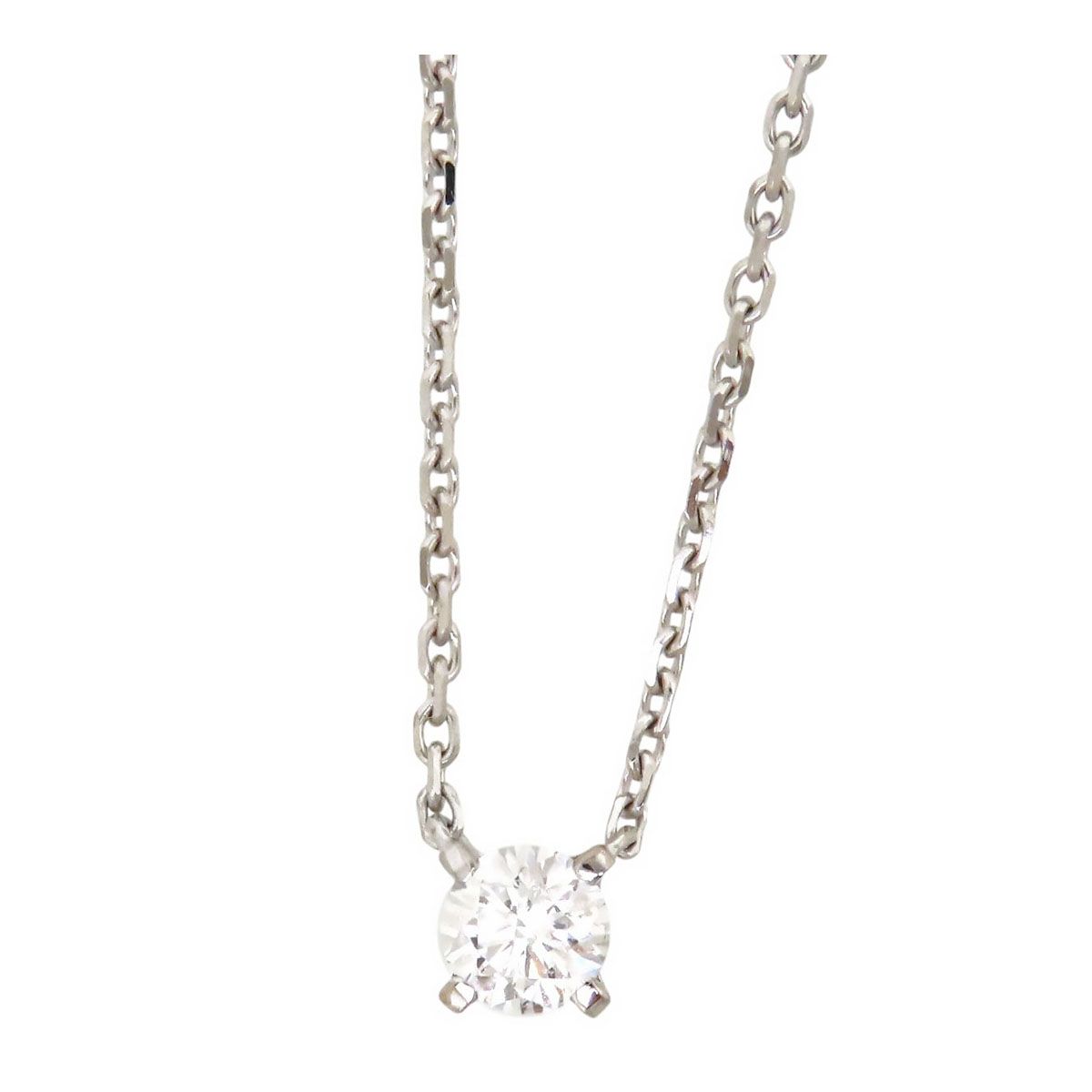 カルティエ 1895 ソリテール ネックレス Au750 (K18WG) レディース CARTIER【中古】 【ジュエリー】