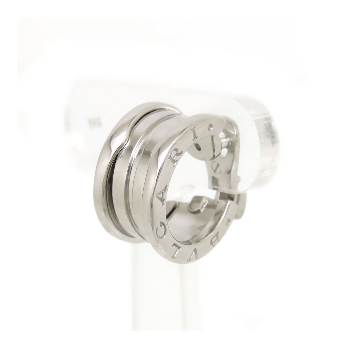 ブルガリ ビーゼロワン フープ イヤリング 片耳用(R) 750 (K18WG) ユニセックス BVLGARI【中古】 【ジュエリー】