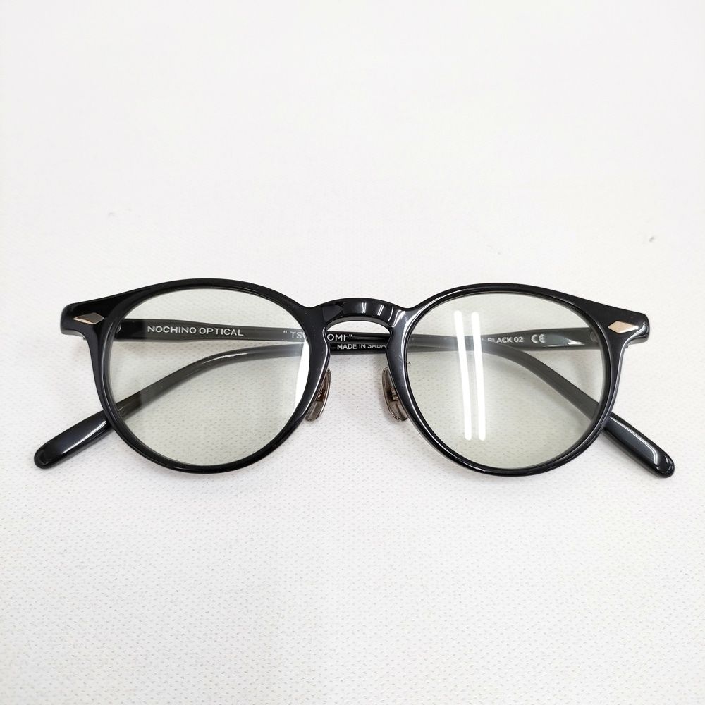 NOCHINO OPTICAL ノチノオプティカル tskiyomi 眼鏡 サングラス アイウェア 鯖江 カラーレンズ サングラス ブラック ライトグレー メンズ【中古】6-0604G◎