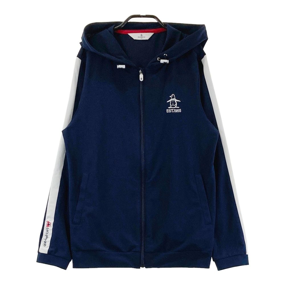 サイズ：LL MUNSING WEAR マンシングウェア ジップ フード付ジャケット ネイビー系 [240101715426] ゴルフウェア レディース ストスト