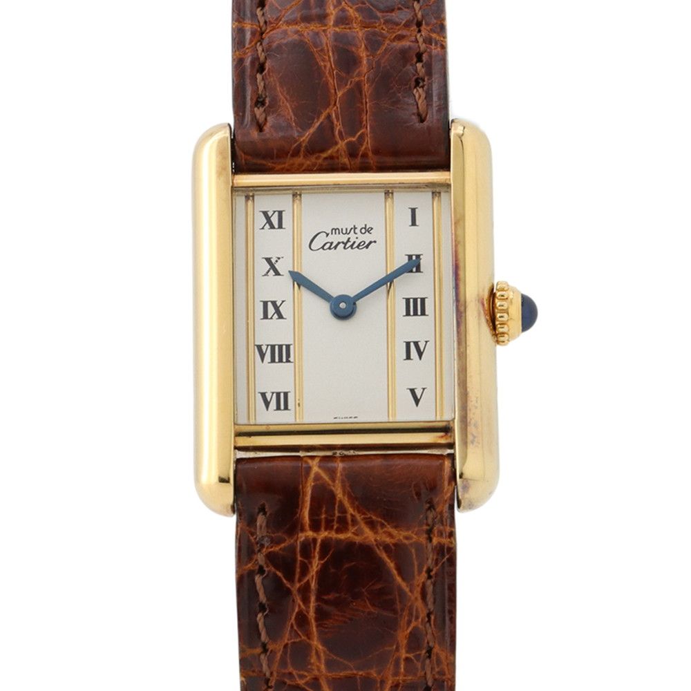 カルティエ マストタンク SM W1003053 シルバー925 Cartier 腕時計 アイボリー文字盤