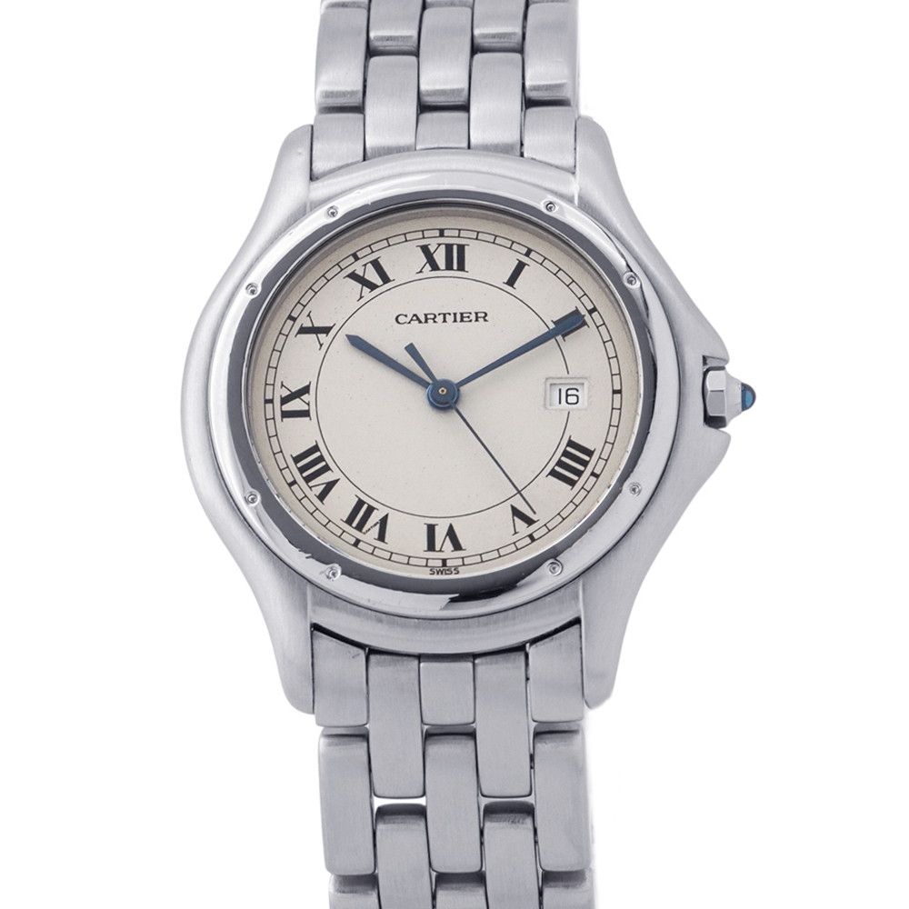 カルティエ パンテール クーガー LM W35002F5 Cartier 腕時計 レディース アイボリー文字盤