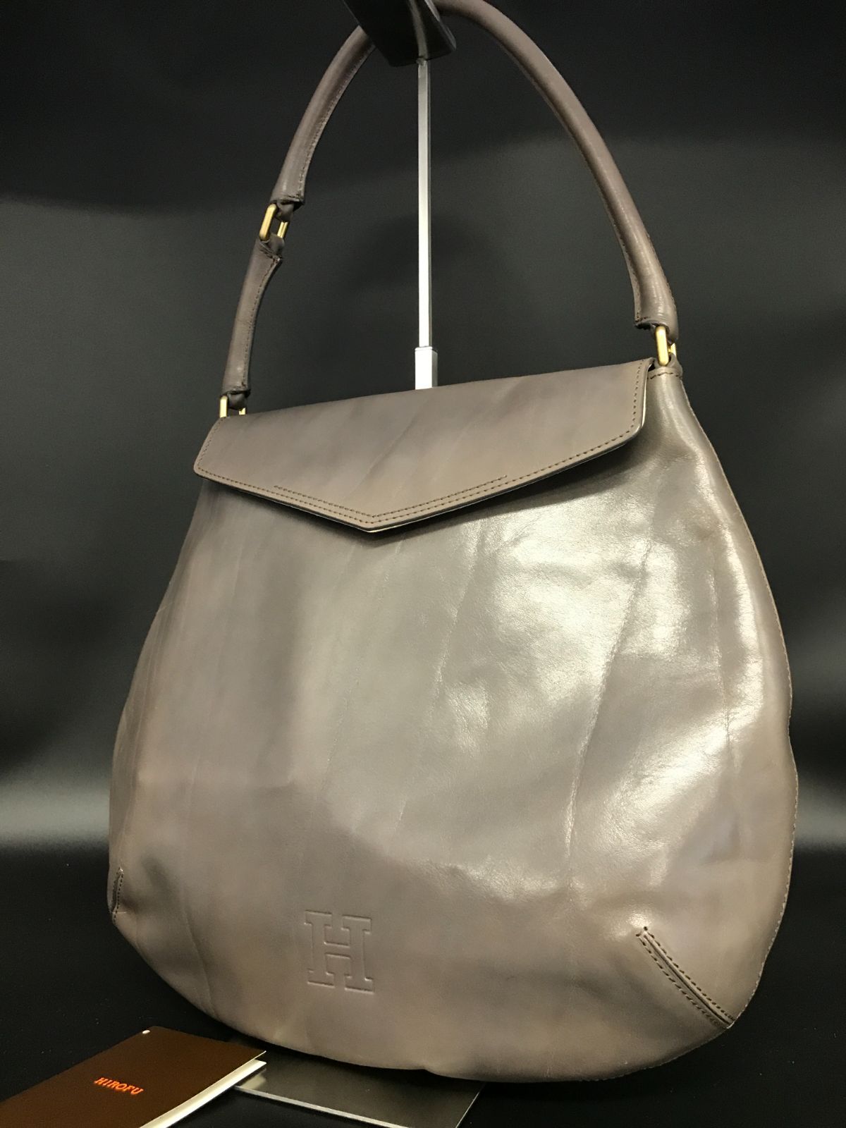 ヒロさん専用 HIROFU ヒロフ ショルダーバッグ ワンショルダー レザー グレー系 4069