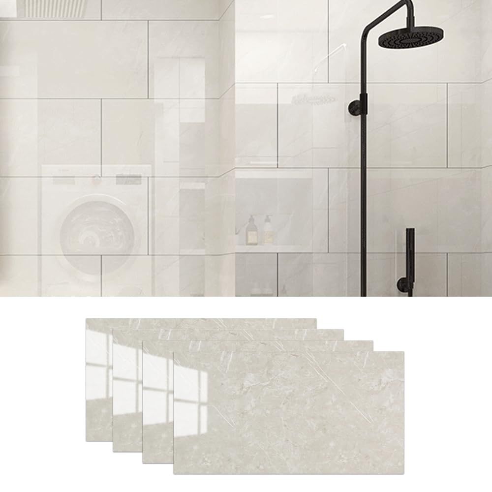 キッチンパネル タイルシール 大理石調【60×30cm 30枚セット】剥がせる 防水 防カビ DIY用 耐熱/防油/防潮 (キッチン・浴室・洗面所対応) 強粘着 簡単貼付 壁紙シール リフォーム 補修用 賃貸対応 汚れ防止 インテリアシート (TYPE-6Ju