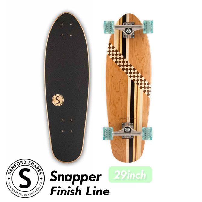 スケボー Sanford Shapes サンフォードシェイプス Snapper Finish Line 29インチ クルーザー スケートボード コンプリート ハンドメイド 希少