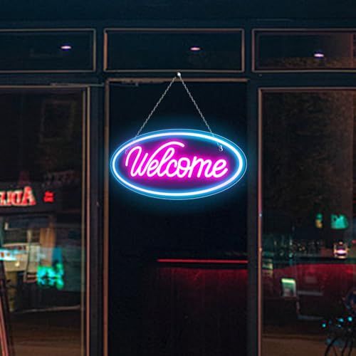 タ*ケ様  ネオンサイン 壁掛け 看板 インテリア 動作確認済み IMEGINAウェルカムネオンサイン Welcomeライト 店舗看板 インテリア