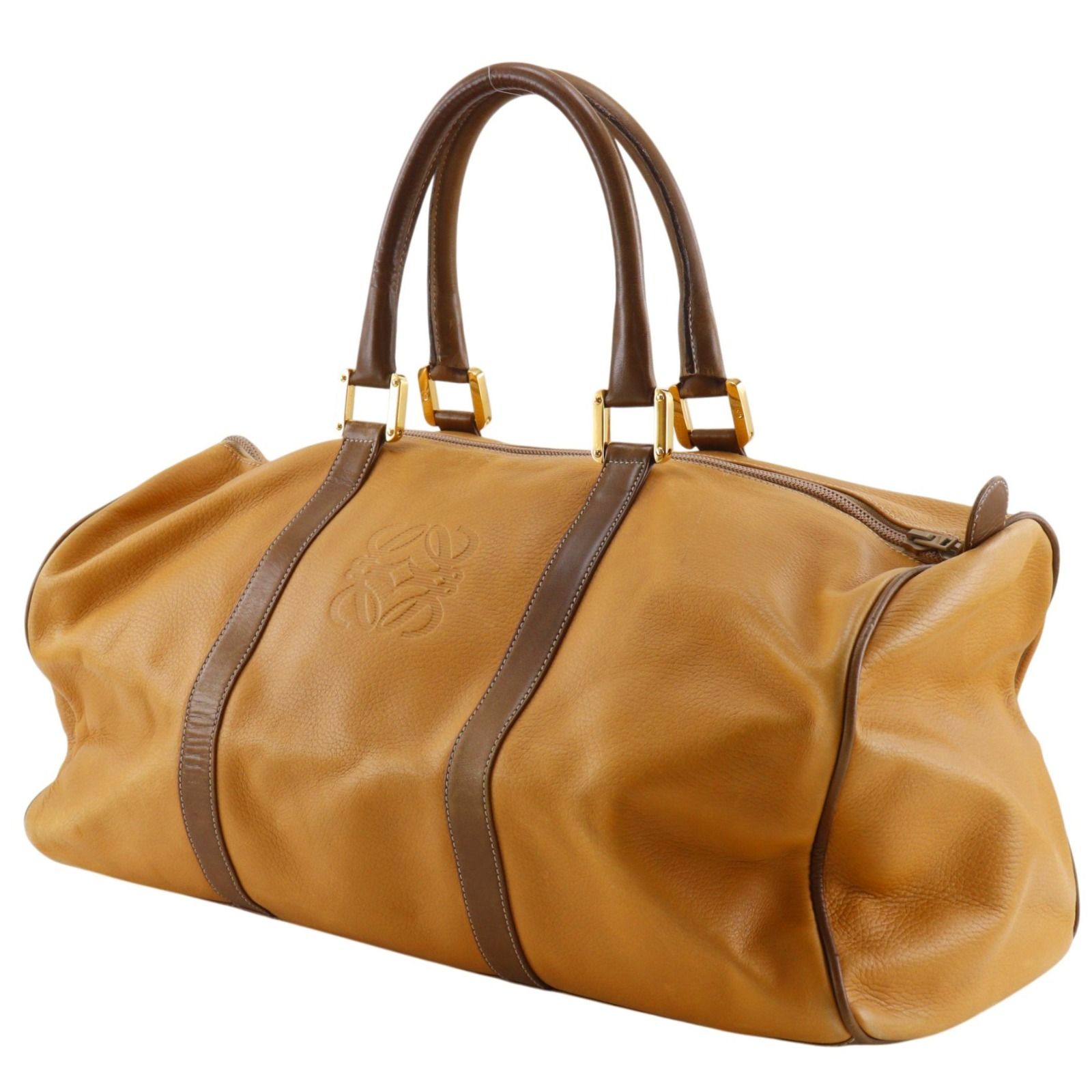 LOEWE】ロエベ アナグラム ヴィンテージ カーフ 茶 ユニセックス