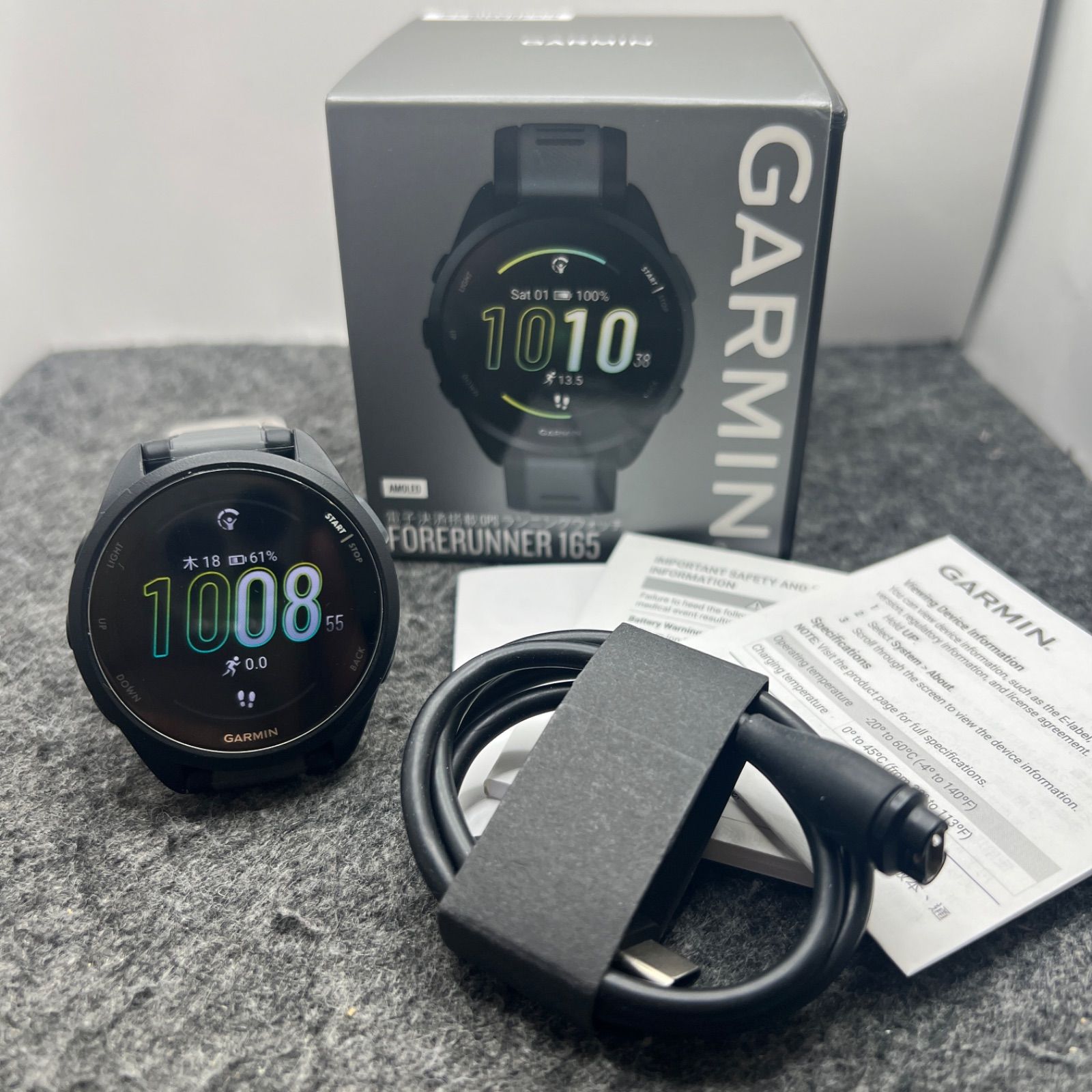 SB234◇Garmin ガーミン Forerunner 165 ブラックグレー GPS ランニング
