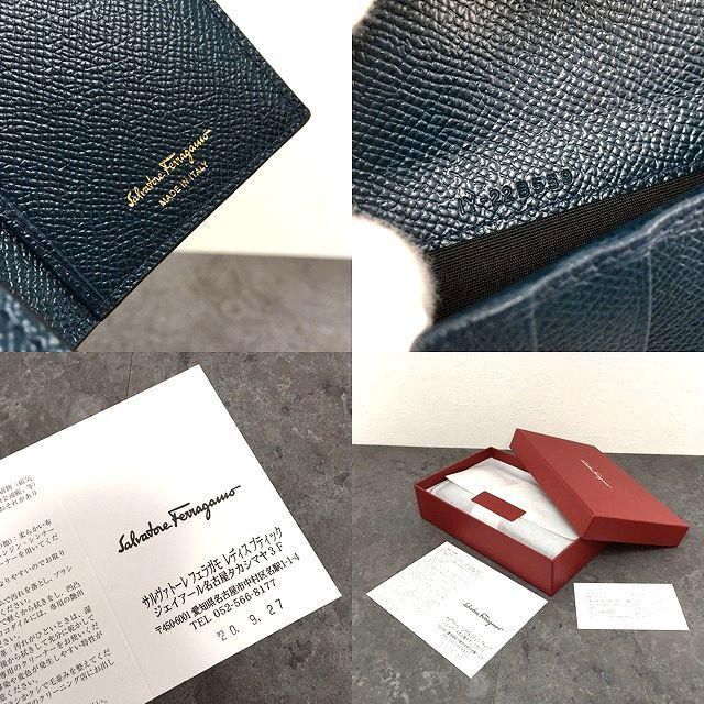 極美品 Ferragamo ヴァラ リボン 長財布 深緑 箱付き 226 - メルカリ