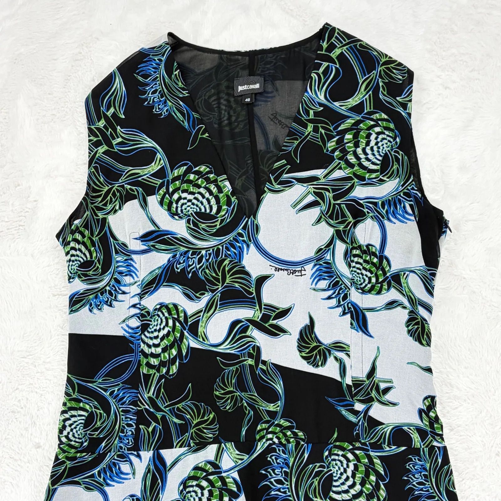 イタリア製 Just Cavalli ジャストカヴァリ ノースリーブ ワンピース