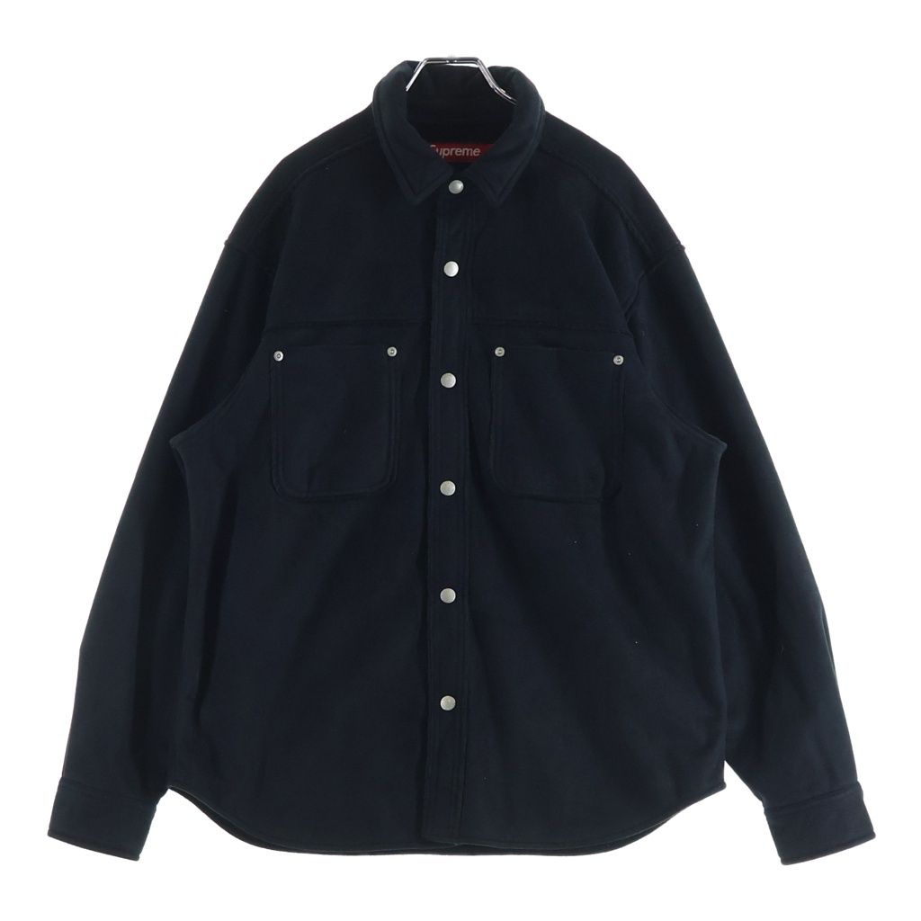 SUPREME (シュプリーム) 25AW Faux Suede Snap Shirt ファー スウェード スナップ 長袖シャツ ブラック