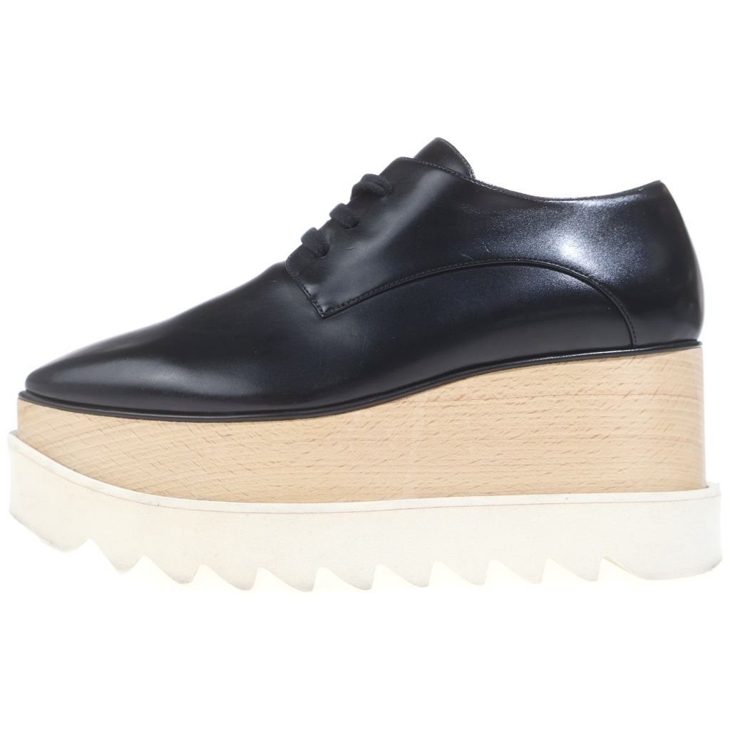 STELLA McCARTNEY (ステラマッカートニー) エリス 厚底 レースアップ スニーカー ブラック #36 363997