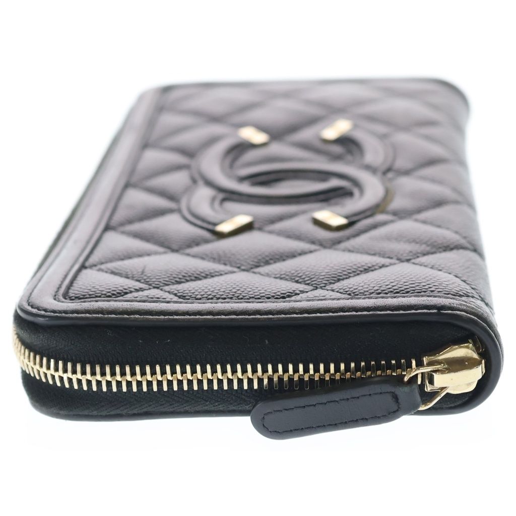 CHANEL (シャネル) CCフィリグリー ラウンドファスナー長財布 ロング