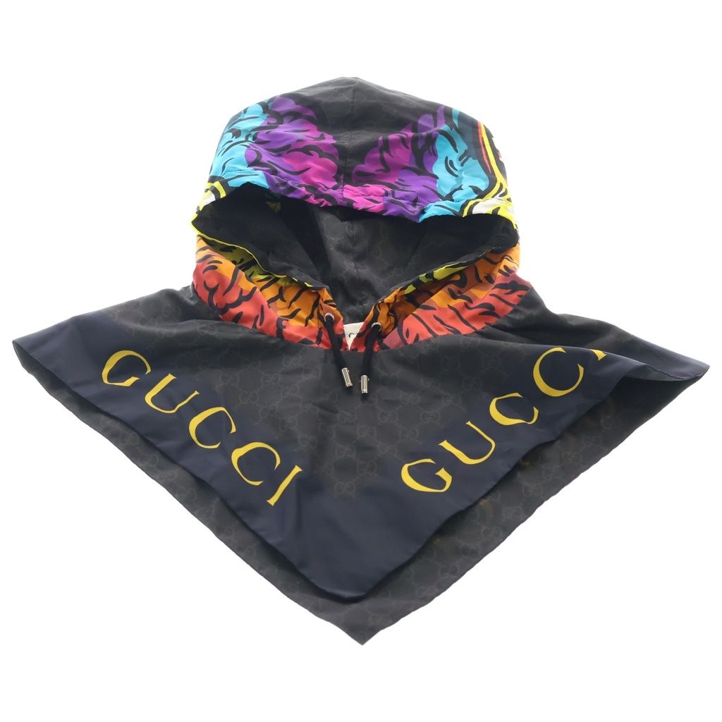 GUCCI (グッチ) イーグルモチーフ ナイロン フードポンチョ マルチカラー