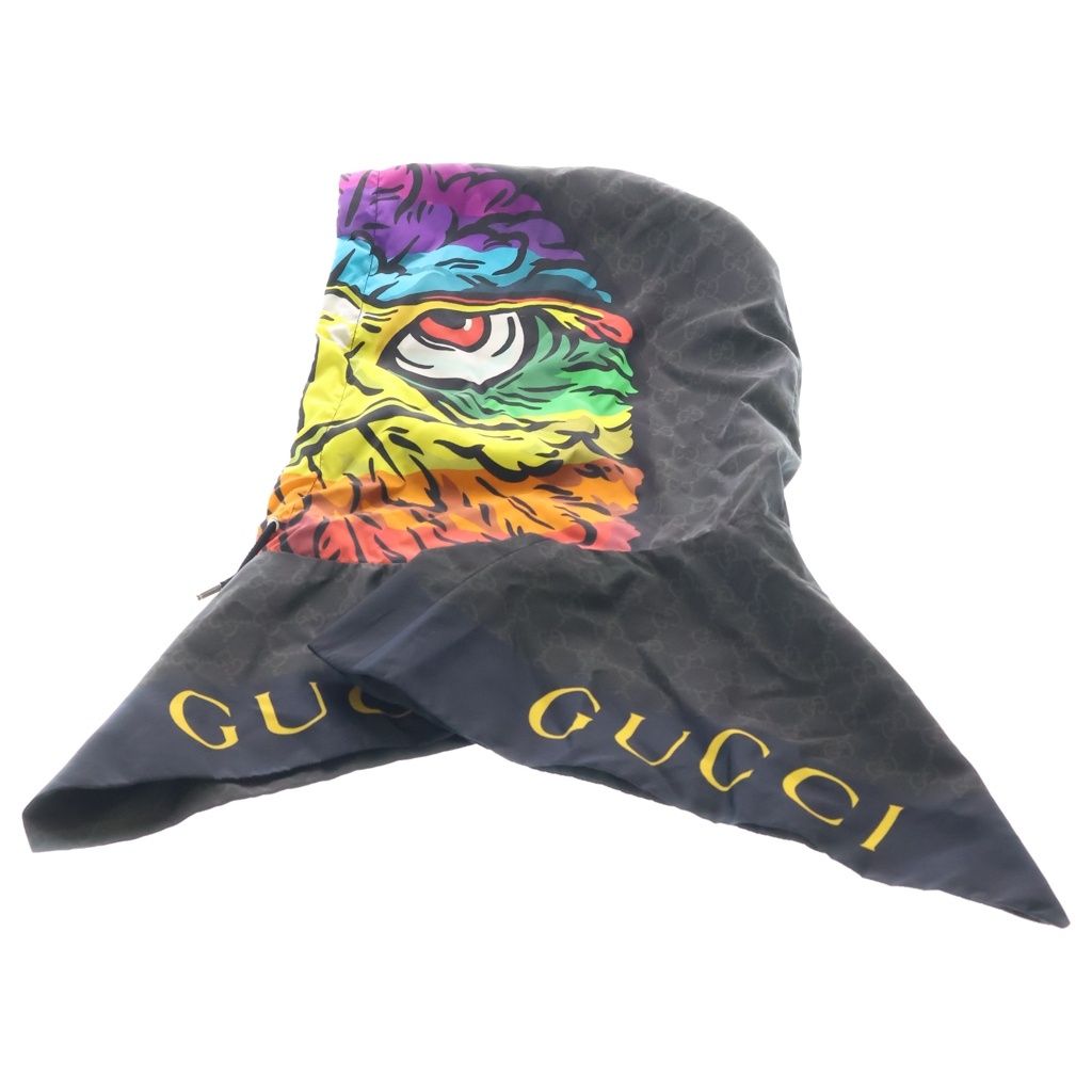 GUCCI (グッチ) イーグルモチーフ ナイロン フードポンチョ マルチカラー